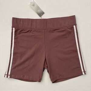 adidas Pink and White Bike Shorts with Elastic Waistband